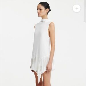 Significant Other Chelsea White Mini Sleeveless Asymmetrical Dress